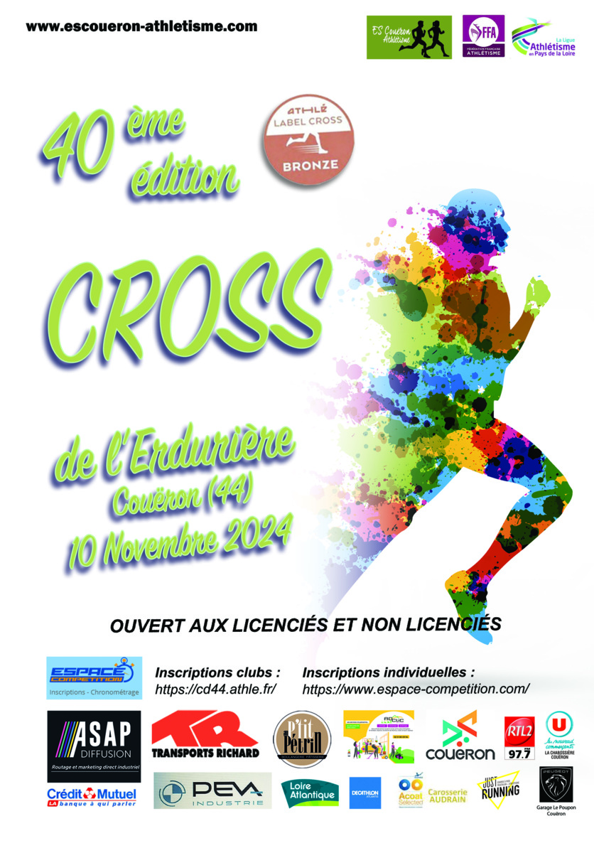 INSCRIPTIONS CROSS ERDURIERE 2024 / ACCESSIBLE AUX NON LICENCIES MAJEURS EGALEMENT